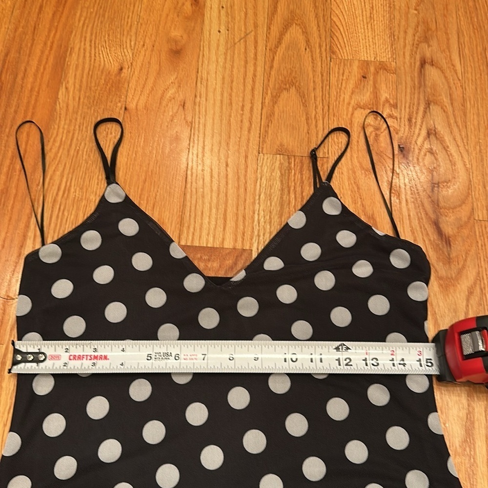 AFRM Black and White Polka Dot Spaghetti Strap Midi Dress.  Size L.  Sold out! - Picture 11 of 12